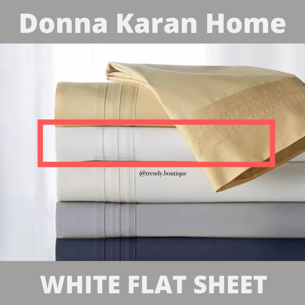NWD Donna‎ Karan 510TC Supima Cotton Flat Sheets in White [ QUEEN ]